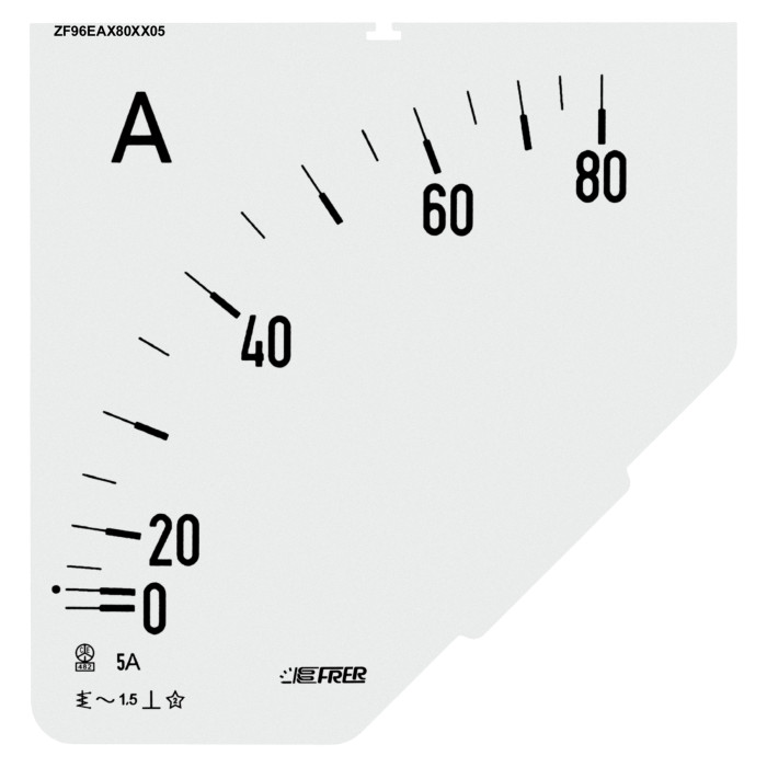 Шкала амперметра FRER ZF 80/5А В - ZF96EAX080X05