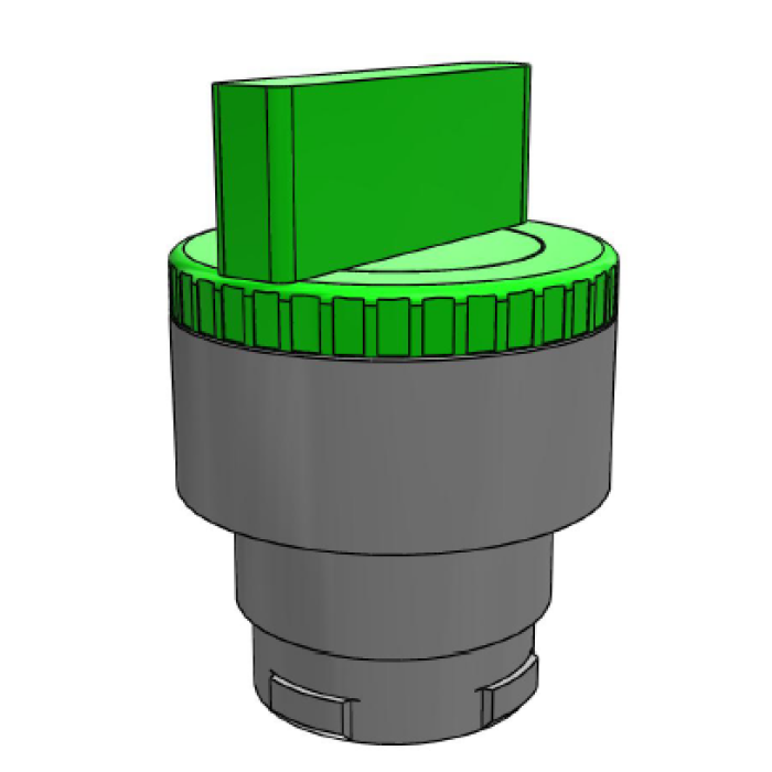 ECX 1252 Поворот кнопка 2-позиційна із зеленим підсвічуванням