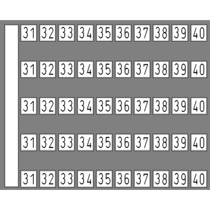 0.0.0.5.05023 Маркувальна пластина 31-40 DY 5 (1 компл = 50 шт | пак = 10 компл)