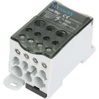 Розподільчий блок VJB-500 на DIN-рейку, 500А, вх.8х24х1-2х20х1, вих.5х2.5-16, 4х2.5-10, 2х6-35мм²