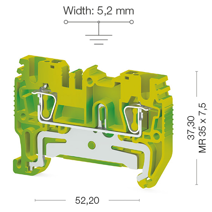 Клема Klemsan SRD Заземлення 2.5 мм - 0.0.0.3.37120
