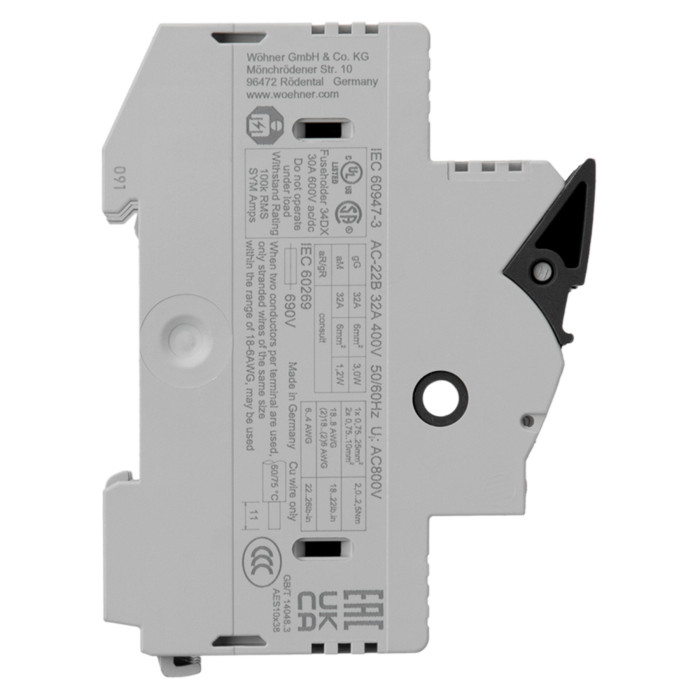 31113 Утримувач запобіжників Ambus 10х38 3р