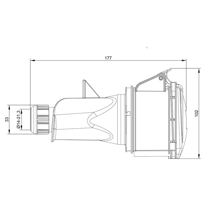 Розетка кабельна IDE MUNDIAL 3P+N+E 32 А 200/346–240/415 В IP44 - 03206