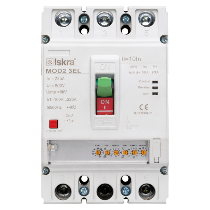 Автоматичний вимикач ISKRA MOD2 3P 225A 36 кА - MOD2 3EL 225A