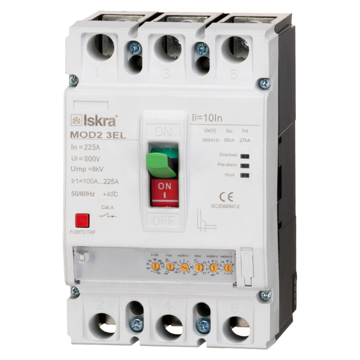 Автоматичний вимикач ISKRA MOD2 3P 225A 36 кА - MOD2 3EL 225A