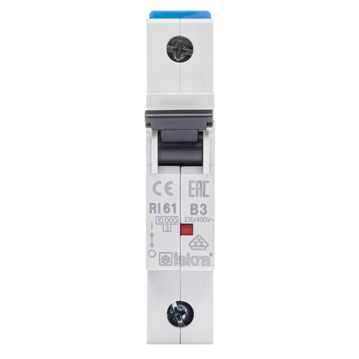 Модульний автоматичний вимикач ISKRA RI61 1P B3A 10кА - 786100034000