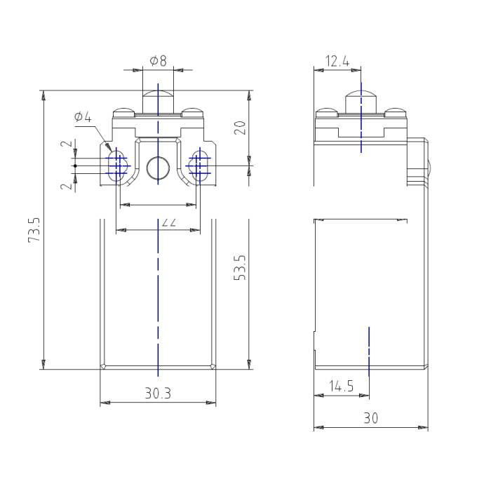 Кінцевий вимикач COMEPI з металевим плунжером 2NC - AP1T11Z02