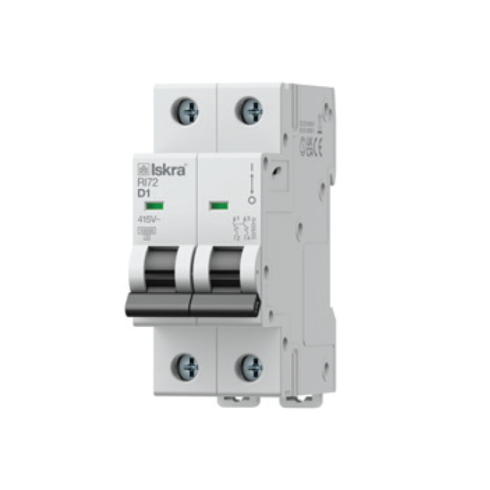 Модульний автоматичний вимикач ISKRA RI72 2P D4A 10кА - 786091380000
