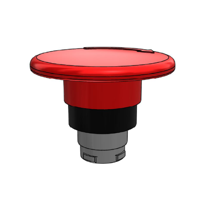 ECX 1136 Грибоподібна кнопка 60 мм, червона, з поворотною клямкою, що повертається