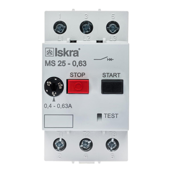 Автомат захисту двигуна 0,63A серії MS25