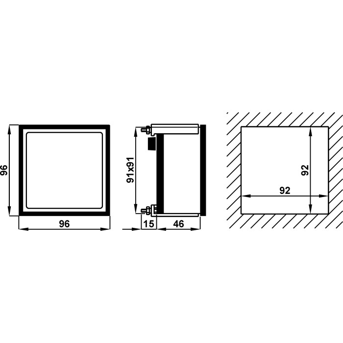 Амперметр FRER X96 90˚ шкала 0-10A 0-10A - X96MAX010XSDH