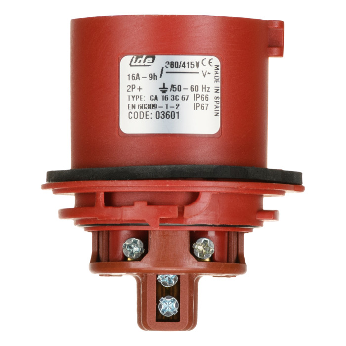 Вилка кабельна IDE MUNDIAL 2P+E 16A 380–415V IP66-67