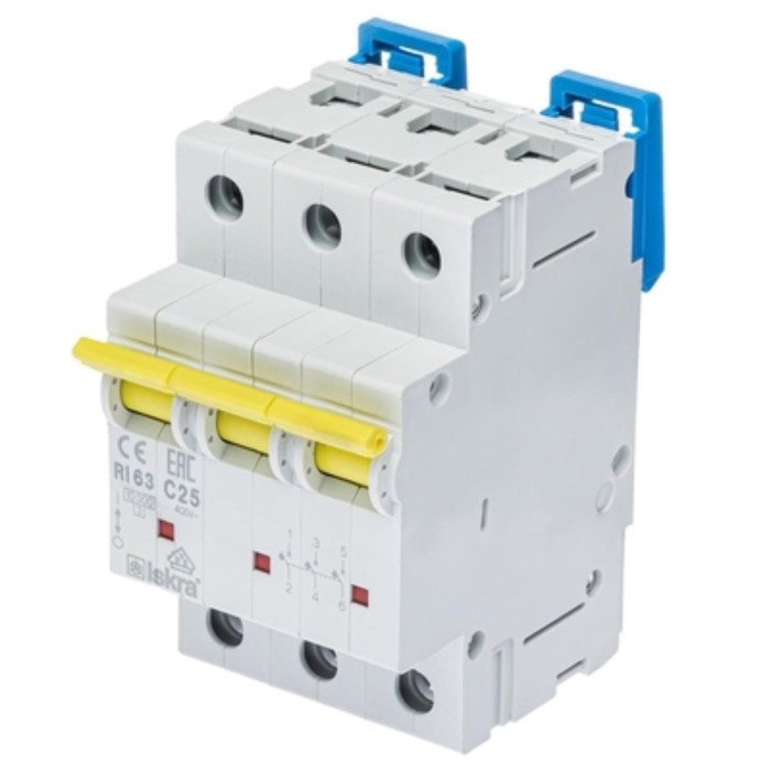 Модульний автоматичний вимикач ISKRA RI63 3P D63A 10кА - 786100126000