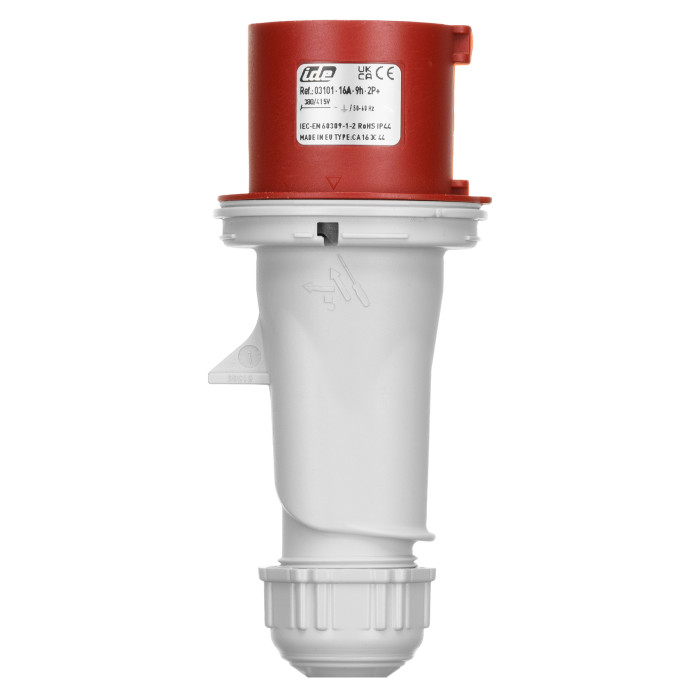 Вилка кабельна IDE MUNDIAL 2P+E 16A 380–415V IP44