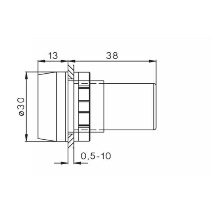 B3-MB24 RTB Світлодіодна червона лампа моноблок 24В
