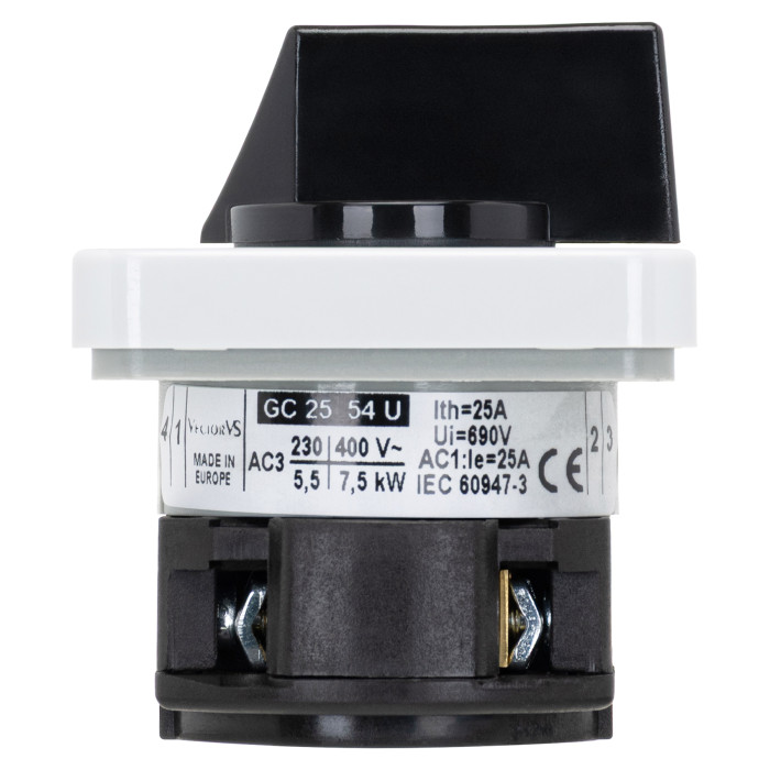 Кулачковий перемикач GC 25A 1P схема 54 (1-2)