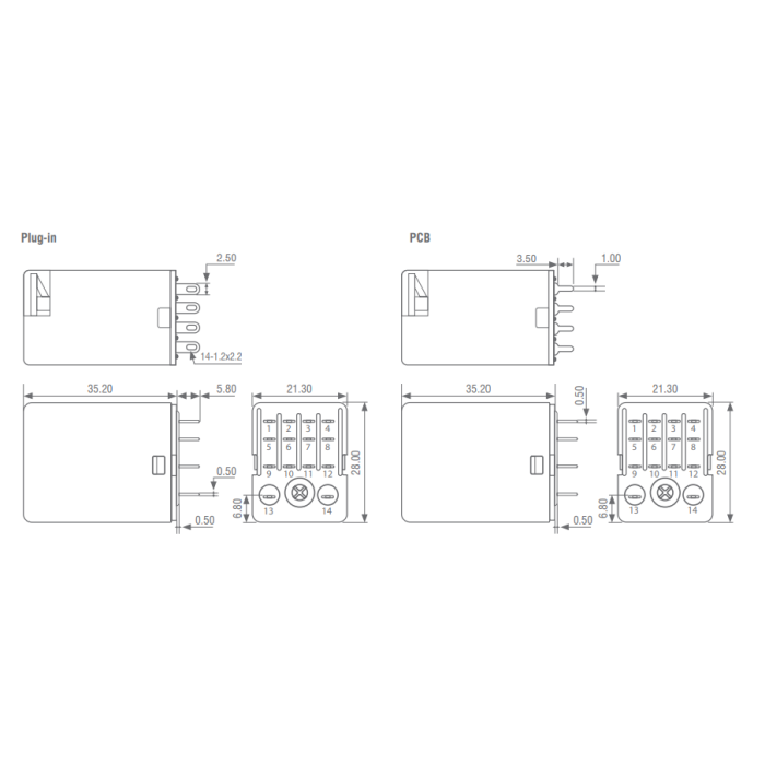 Проміжне реле IMO 4PCO, 5A, 110VDC, LED - HYE41PN110DC