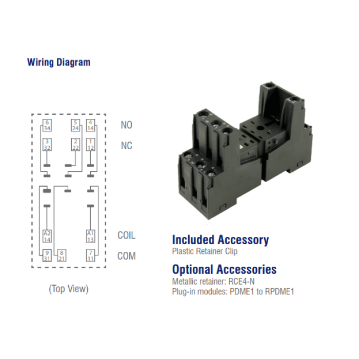 SRNE3-D Цоколь для реле HYE31 (з скобою)
