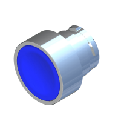 ECX 1104 Кнопка прихована без фіксації, синя, металевий корпус 30 мм