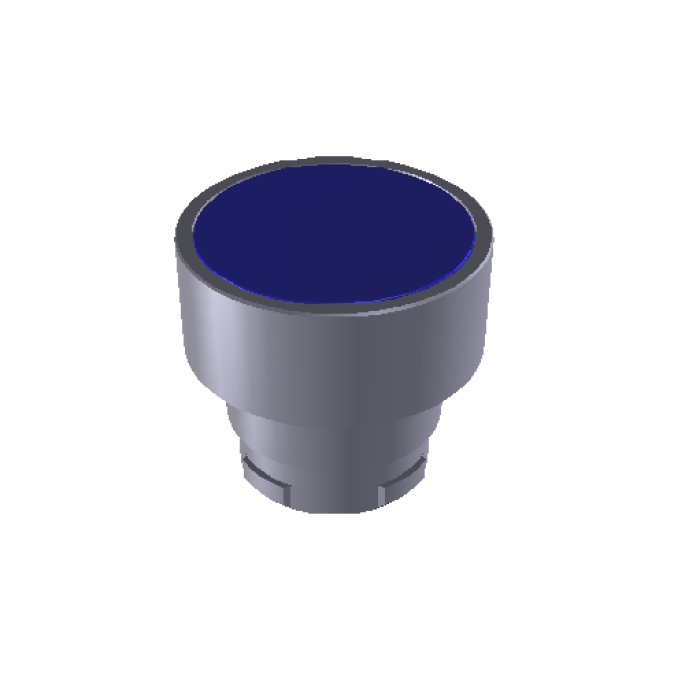 ECX 1104 Кнопка прихована без фіксації, синя, металевий корпус 30 мм