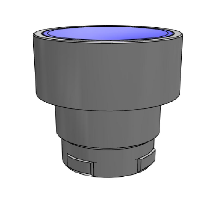 ECX 1104 Кнопка прихована без фіксації, синя, металевий корпус 30 мм