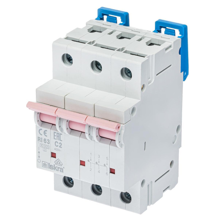 Модульний автоматичний вимикач ISKRA RI63 3P C2A 10кА - 786100100800