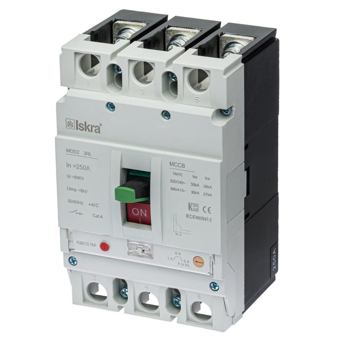 786103501000 MOD2 3NL 250A OLD Автоматичний вимикач з регульованим розчеплювачем 250А, 36кА