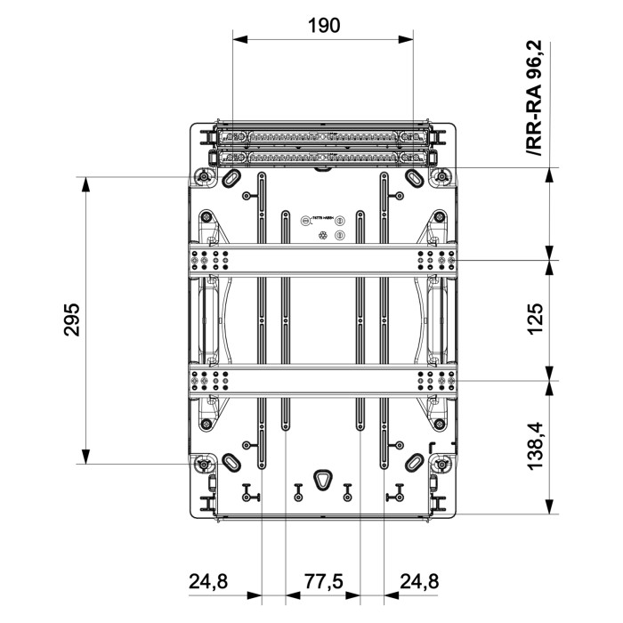 GPS24PT/RR Корпус розподільчий GOLD, 2x12 (24) модулі, навісного виконання, прозорі двері, IP40