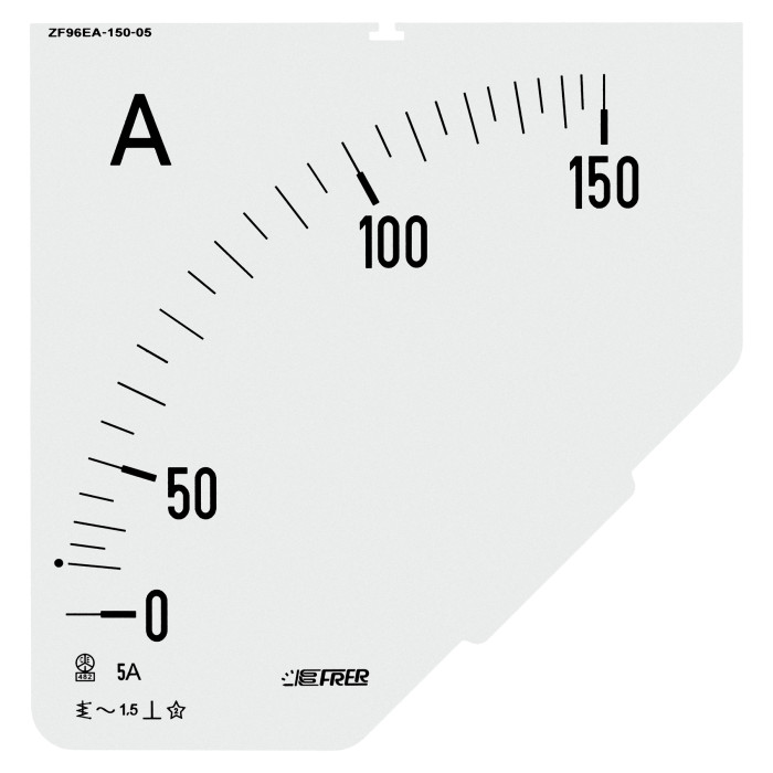 Шкала амперметра FRER ZF 150/5А В - ZF96EAX150X05