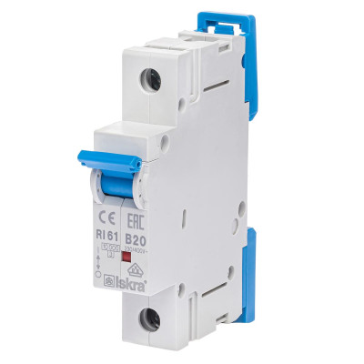 Модульний автоматичний вимикач ISKRA RI61 1P B20A 10кА