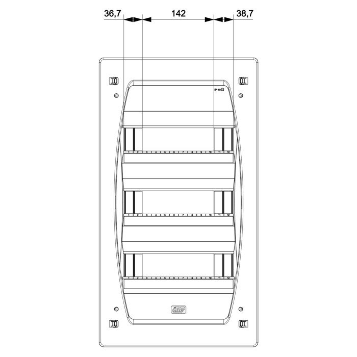GPE36PT/PH/RR Корпус розподільчий GOLD, 3x12 (36) модулі, прозорі двері, IP40