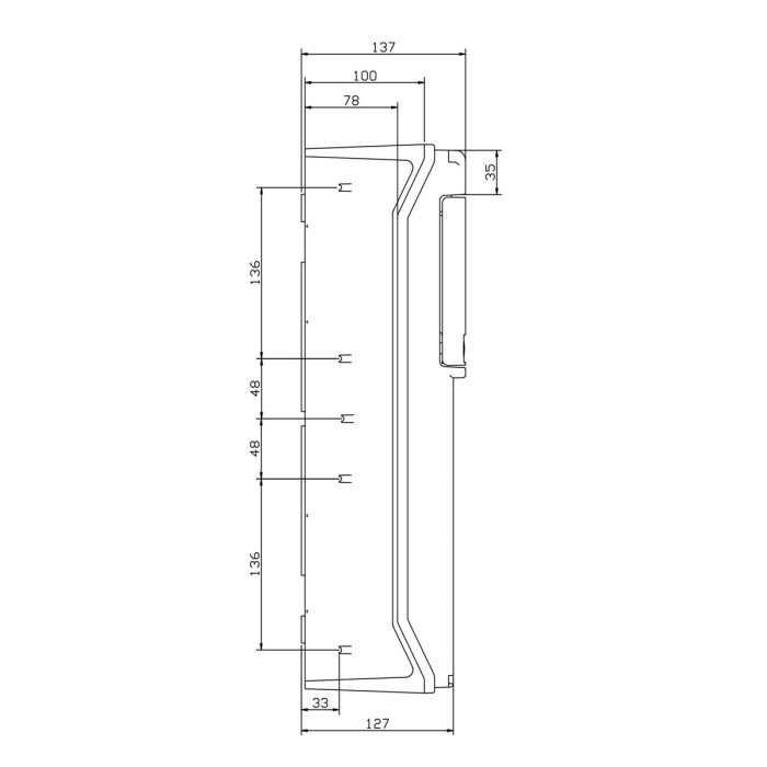 CSN6PT/RR Настінний корпус для сил. розеток STAR 1х6 MOD 436x142x137мм, IP65 з шинами N+PE