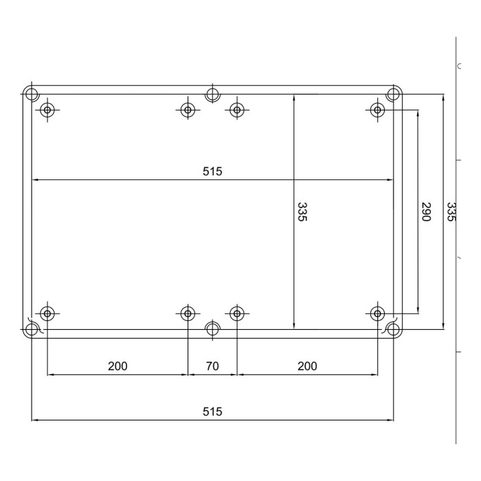 ROC64PO Корпус з подвійною ізоляцією (Class II), поліестер, 540x360x171мм, IP66