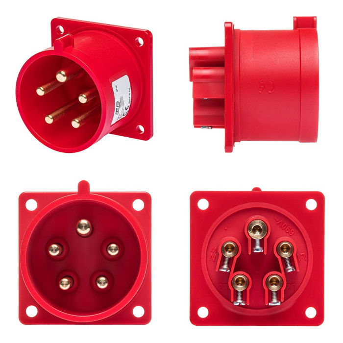 Вилка вбудована IDE MUNDIAL 3P+N+E 32A 200/346–240/415V IP44