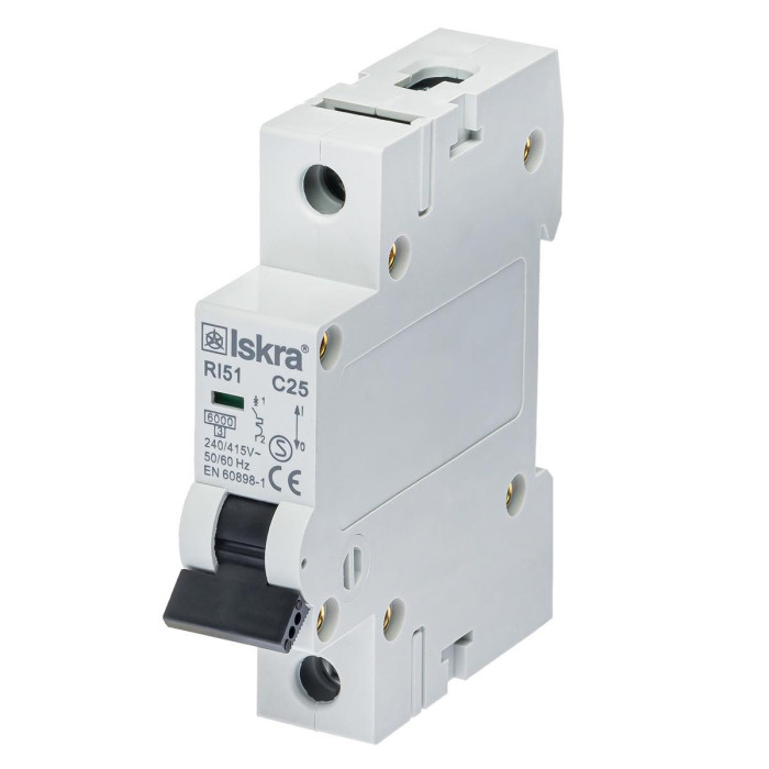 Модульний автоматичний вимикач ISKRA RI51 1P C25A 6кА - 786091104000