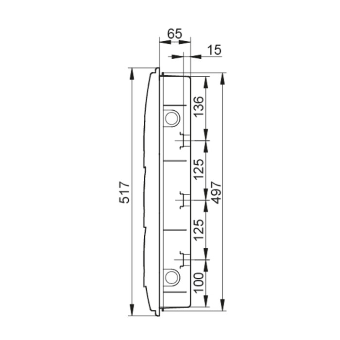 BM36PO/RR Корпус розподільчий внутр. біле вікно ORO,3x12 модуля 517x283x97, IP40, з шинами N і PE