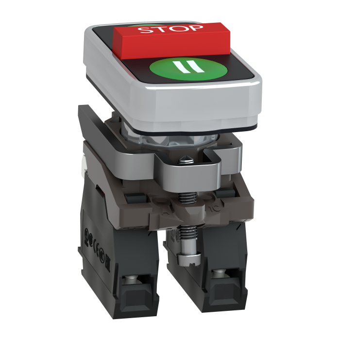 XB4BA731327 КОМПЛЕКТНА МЕТАЛ ПОДВ КНОПКА+СТОП