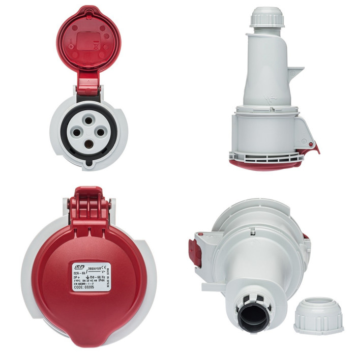 Розетка кабельна IDE MUNDIAL 3P+E 32 А 380–415 В IP44 - 03205