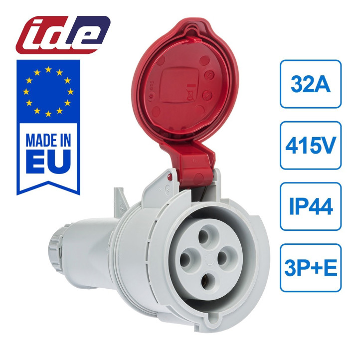 Розетка кабельна IDE MUNDIAL 3P+E 32 А 380–415 В IP44 - 03205