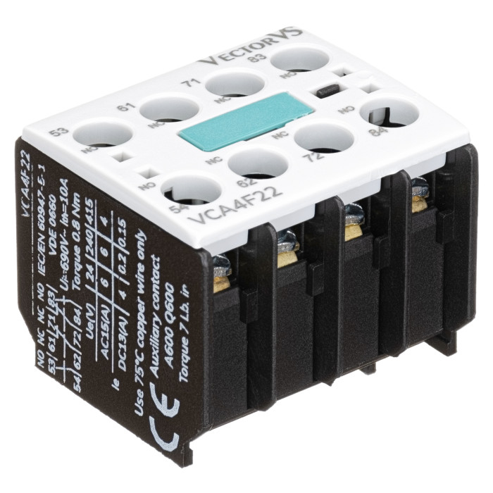 Додатковий контакт фронтальний Vector VS VCA NO+NC для VCN 9...70