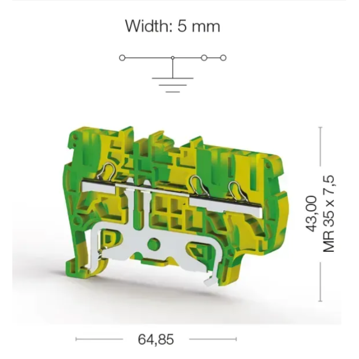 Клема Klemsan PYK Заземлення 2.5 мм - 0.0.0.3.36550