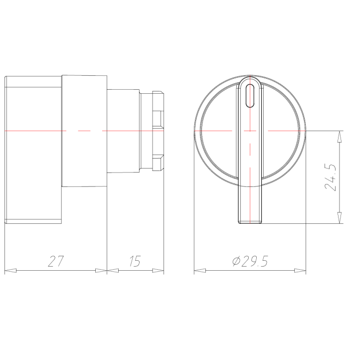 Поворотна кнопка 3-позиційна, з поверненням в нуль COMEPI - ECX 1380