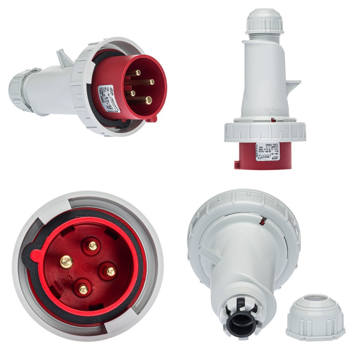 Вилка кабельна IDE MUNDIAL 3P+E 16 А 380–415 В IP66-67 - 03602