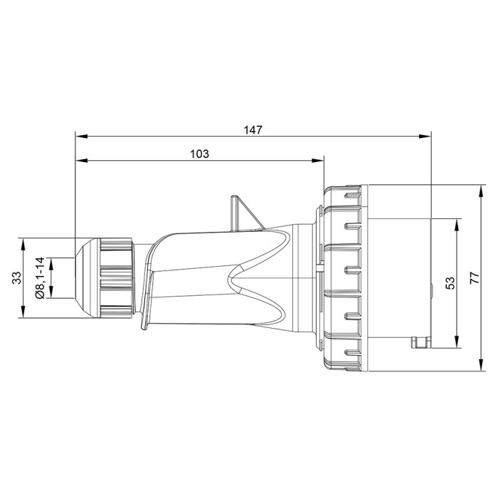 Вилка кабельна IDE MUNDIAL 3P+E 16 А 380–415 В IP66-67 - 03602