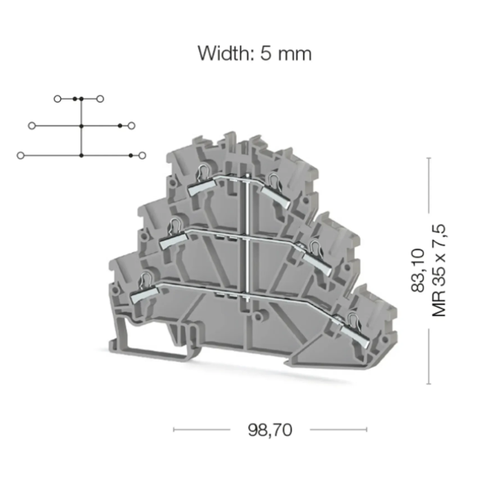Клема Klemsan PYK Трирівнева 2.5 мм - 0.0.0.3.07209