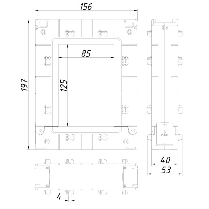 Трансформатор струму роз'ємний Vector VS VCTA225 2000A 85×125 2000/5