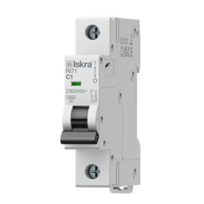 Модульний автоматичний вимикач ISKRA RI71 1P C4A 10кА