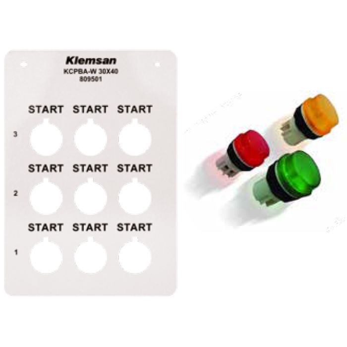 0.0.0.8.09521 Маркувальна ПВХ пластина жорстка KCPBA-S 30x40 мм сіра (1 компл = 9 шт | пак = 20 ком)