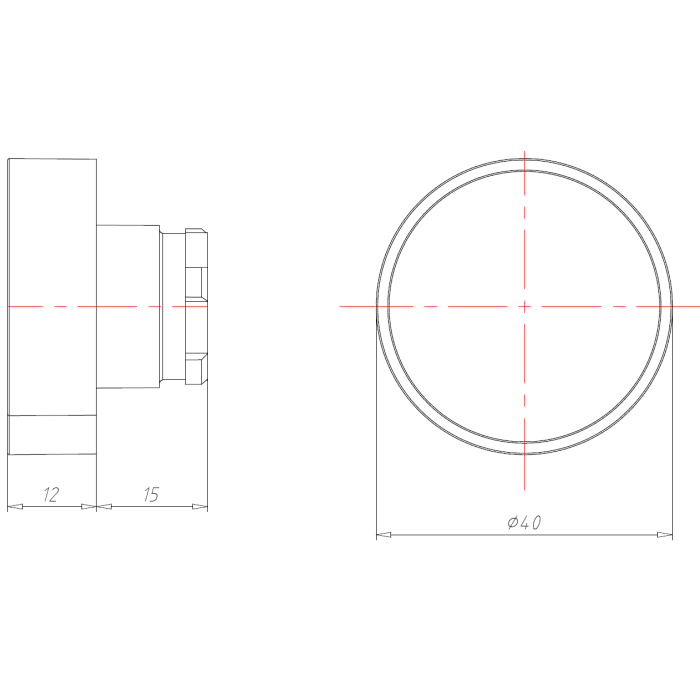 ECX 1211 Кнопка виступаюча з підсвічуванням, червона