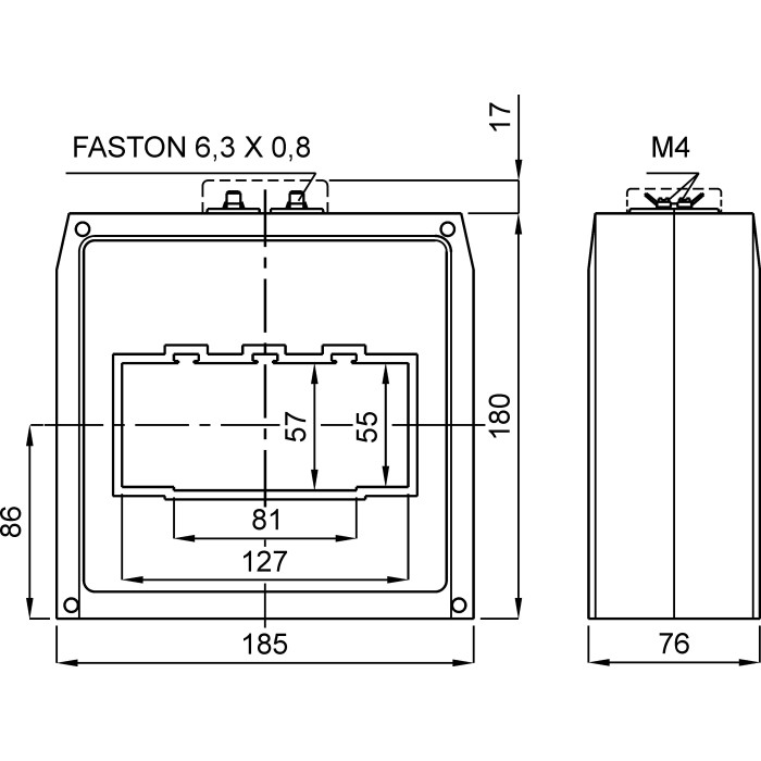 Трансформатор струму високоточний FRER TAT127 2000 А 127 × 55 2000/5 - TAT1272K0Y05